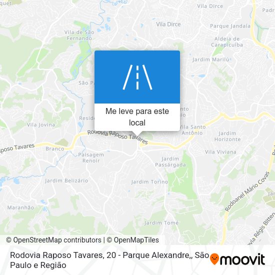 Rodovia Raposo Tavares, 20 - Parque Alexandre, mapa