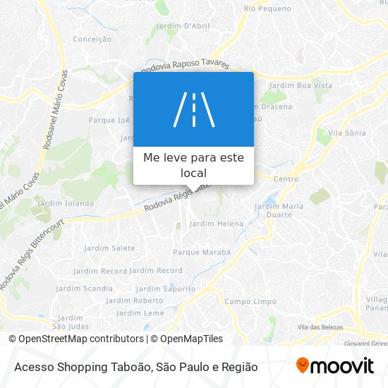 Acesso Shopping Taboão mapa