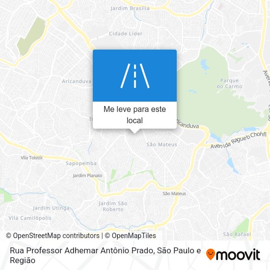 Rua Professor Adhemar Antônio Prado mapa