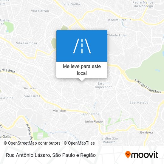 Rua Antônio Lázaro mapa
