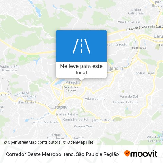 Corredor Oeste Metropolitano mapa