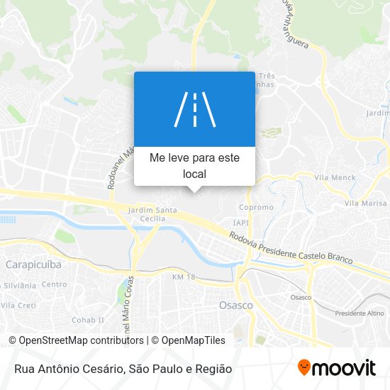 Rua Antônio Cesário mapa