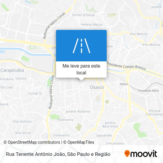 Rua Tenente Antônio João mapa