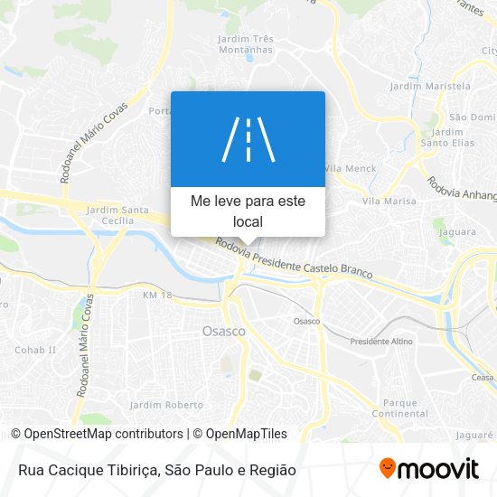 Rua Cacique Tibiriça mapa