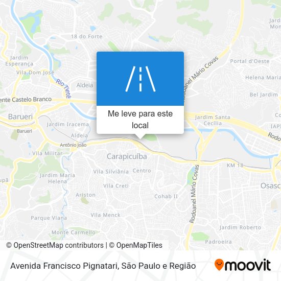 Avenida Francisco Pignatari mapa