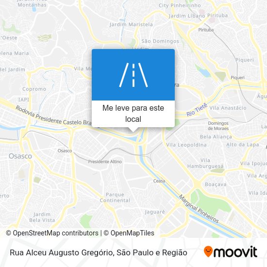 Rua Alceu Augusto Gregório mapa