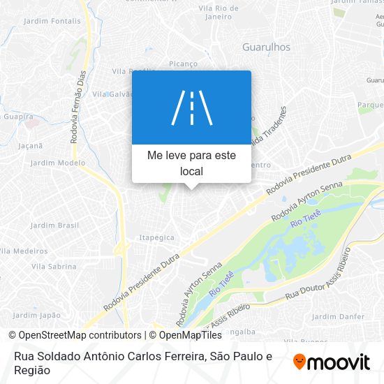 Rua Soldado Antônio Carlos Ferreira mapa