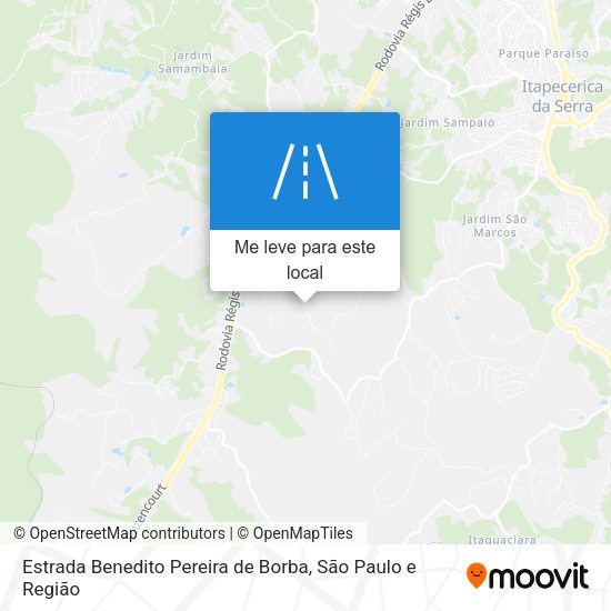 Estrada Benedito Pereira de Borba mapa