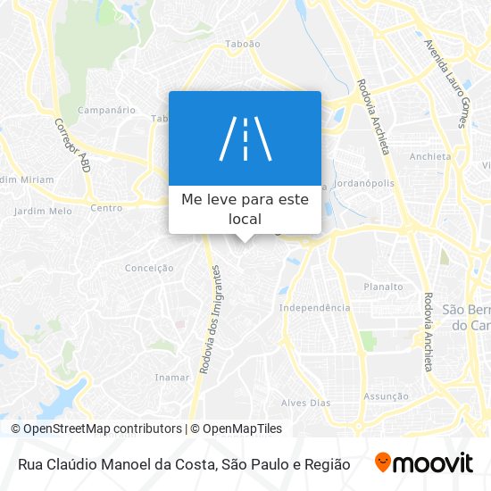 Rua Claúdio Manoel da Costa mapa