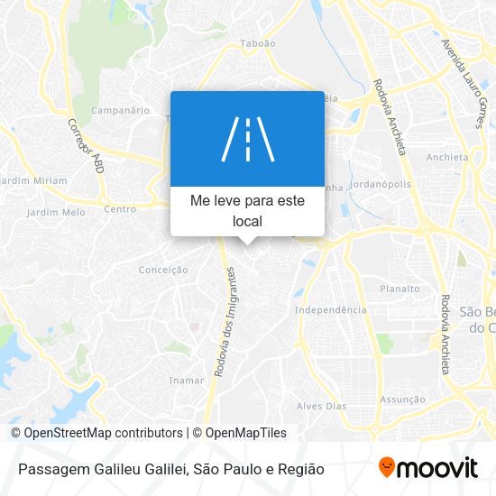 Passagem Galileu Galilei mapa