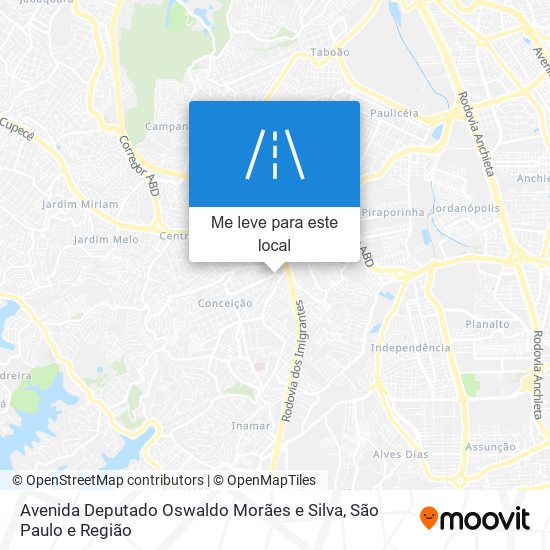 Avenida Deputado Oswaldo Morães e Silva mapa