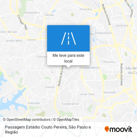 Passagem Estádio Couto Pereira mapa