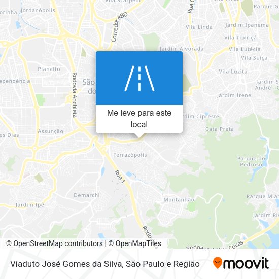Viaduto José Gomes da Silva mapa