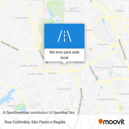 Rua Colômbia mapa