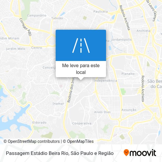Passagem Estádio Beira Rio mapa