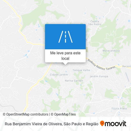 Rua Benjamim Vieira de Oliveira mapa