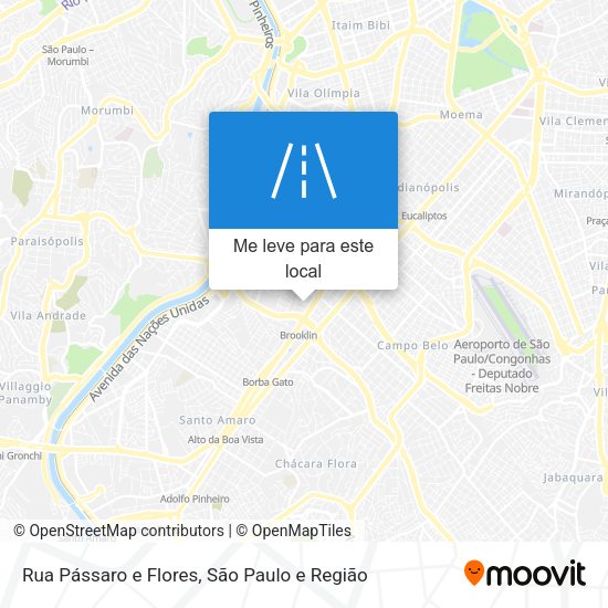 Rua Pássaro e Flores mapa