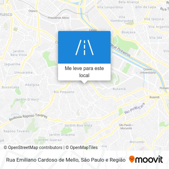Rua Emiliano Cardoso de Mello mapa