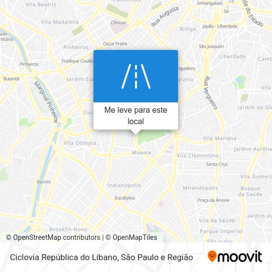 Ciclovia República do Líbano mapa