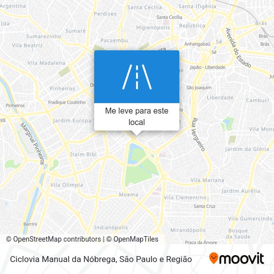 Ciclovia Manual da Nóbrega mapa