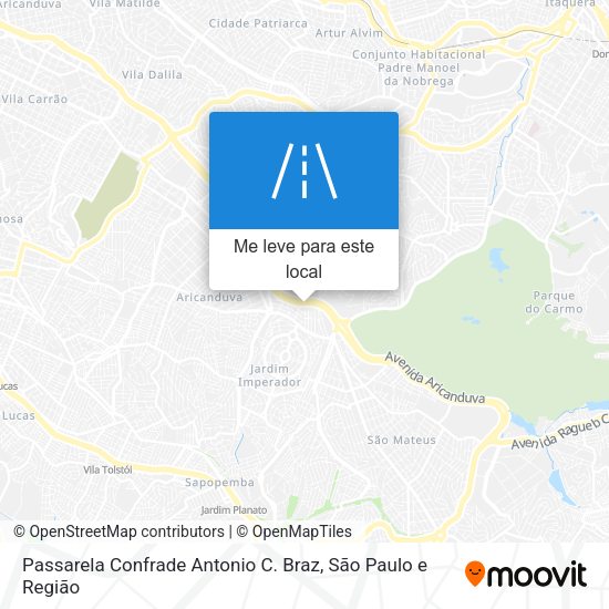Passarela Confrade Antonio C. Braz mapa
