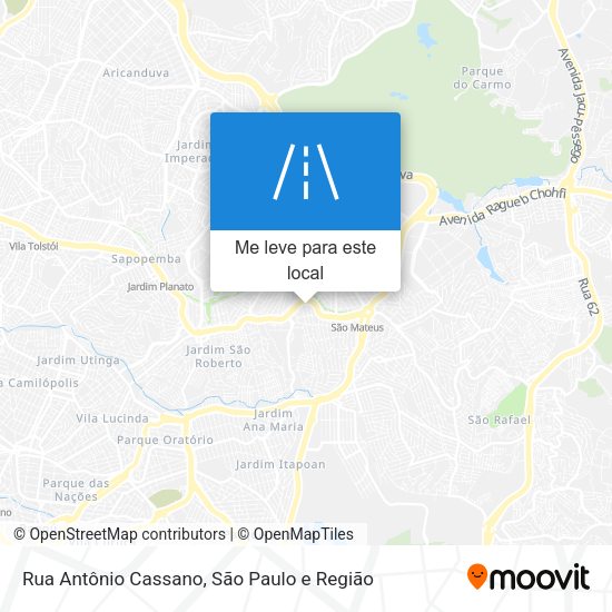 Rua Antônio Cassano mapa