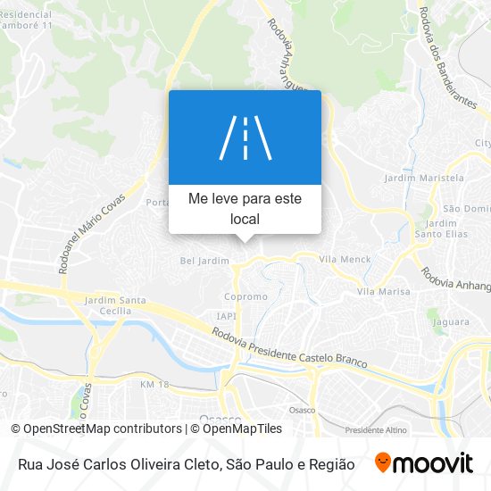 Rua José Carlos Oliveira Cleto mapa