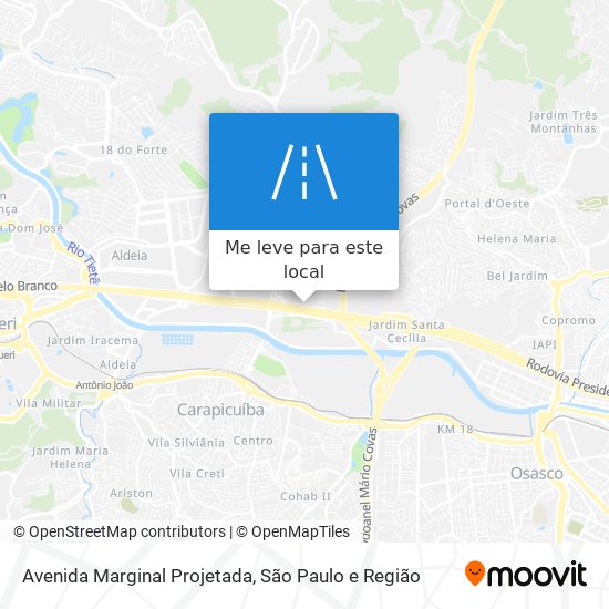 Avenida Marginal Projetada mapa