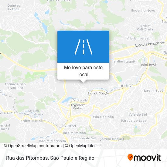 Rua das Pitombas mapa