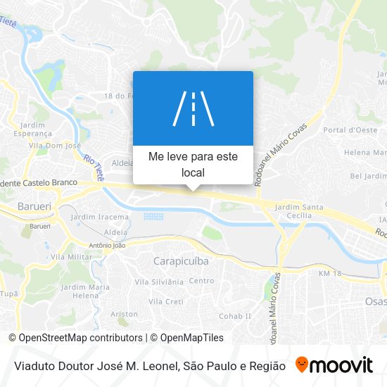 Viaduto Doutor José M. Leonel mapa