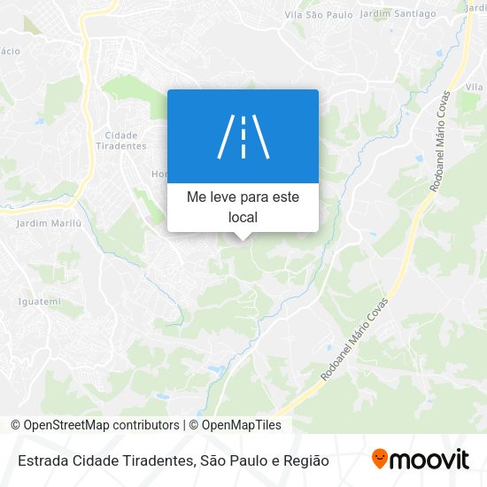 Estrada Cidade Tiradentes mapa