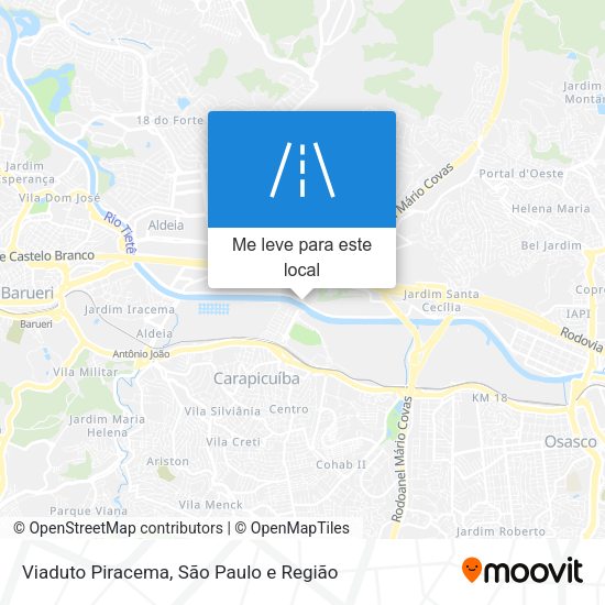 Viaduto Piracema mapa