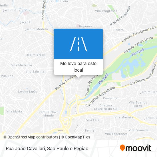 Rua João Cavallari mapa