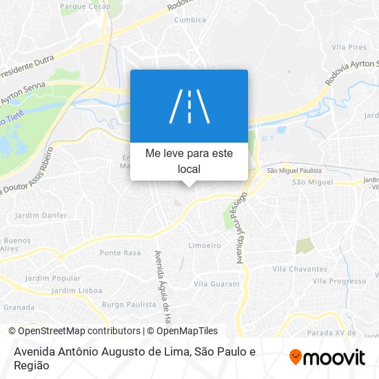 Avenida Antônio Augusto de Lima mapa