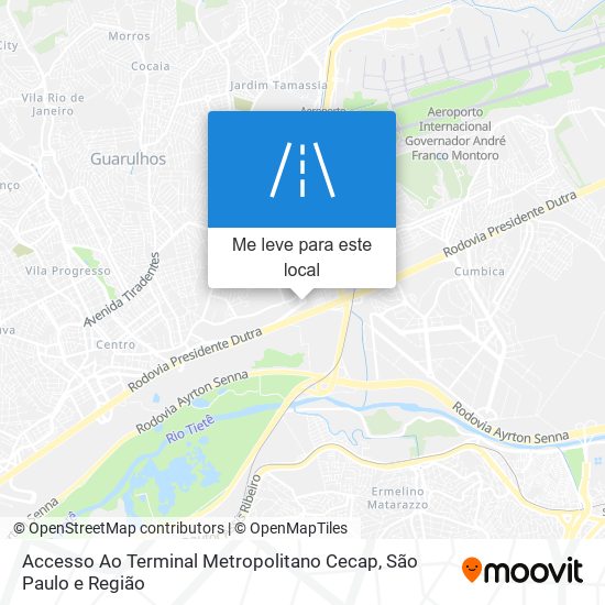 Accesso Ao Terminal Metropolitano Cecap mapa