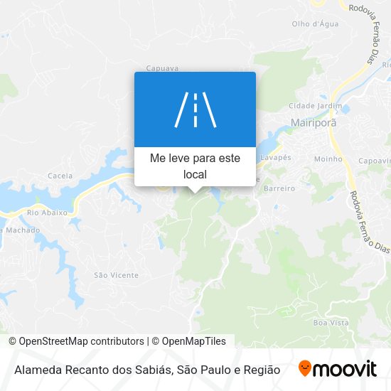 Alameda Recanto dos Sabiás mapa