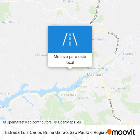 Estrada Luiz Carlos Brilha Galrão mapa