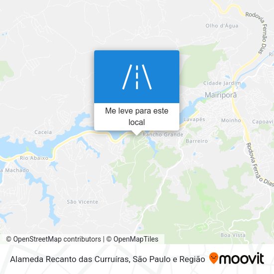 Alameda Recanto das Curruíras mapa