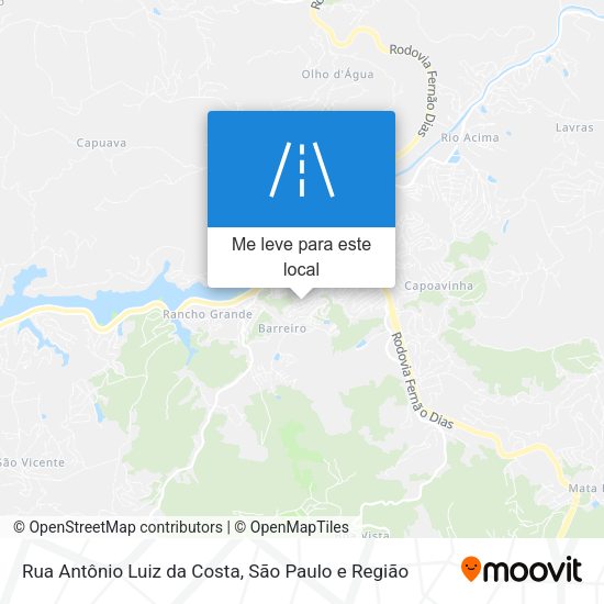 Rua Antônio Luiz da Costa mapa