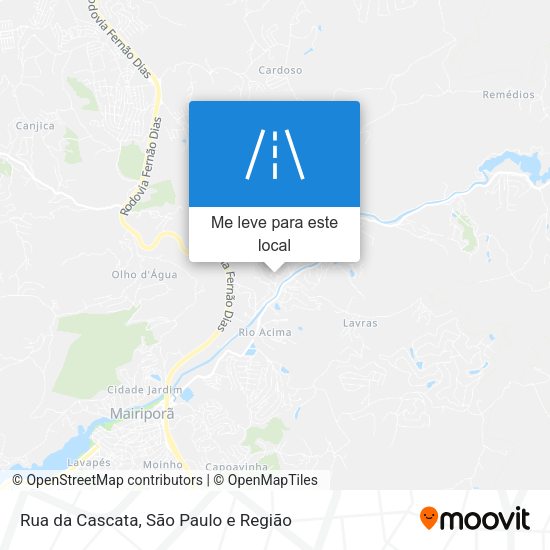 Rua da Cascata mapa