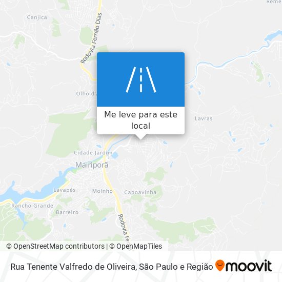 Rua Tenente Valfredo de Oliveira mapa
