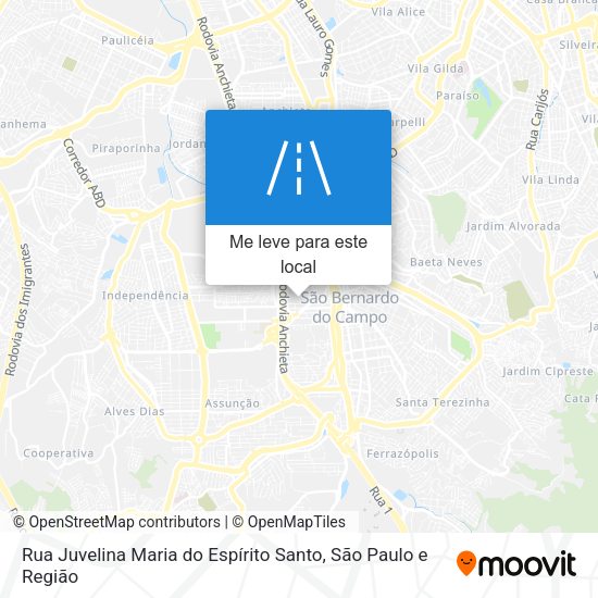 Rua Juvelina Maria do Espírito Santo mapa
