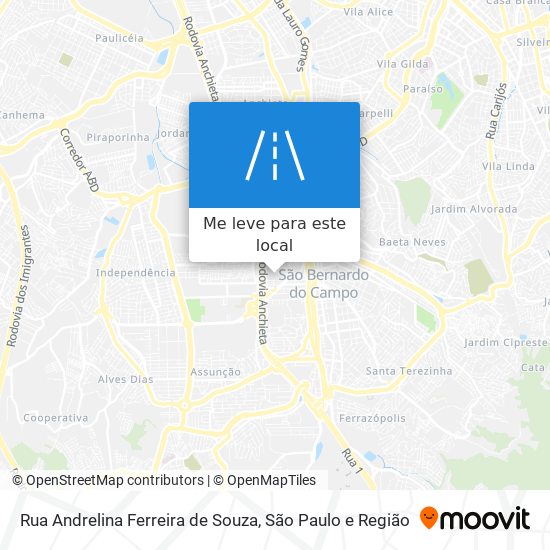 Rua Andrelina Ferreira de Souza mapa