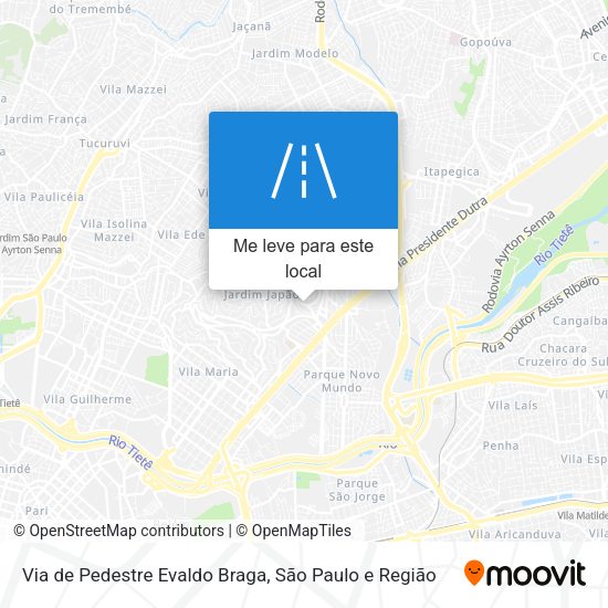 Via de Pedestre Evaldo Braga mapa
