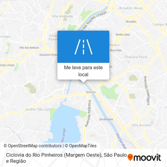 Ciclovia do Rio Pinheiros (Margem Oeste) mapa