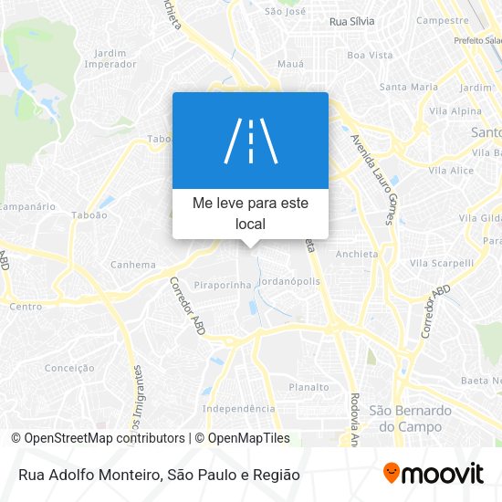 Rua Adolfo Monteiro mapa