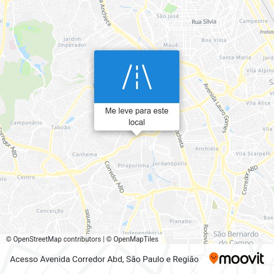 Acesso Avenida Corredor Abd mapa