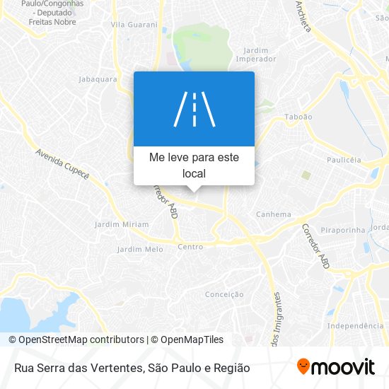 Rua Serra das Vertentes mapa