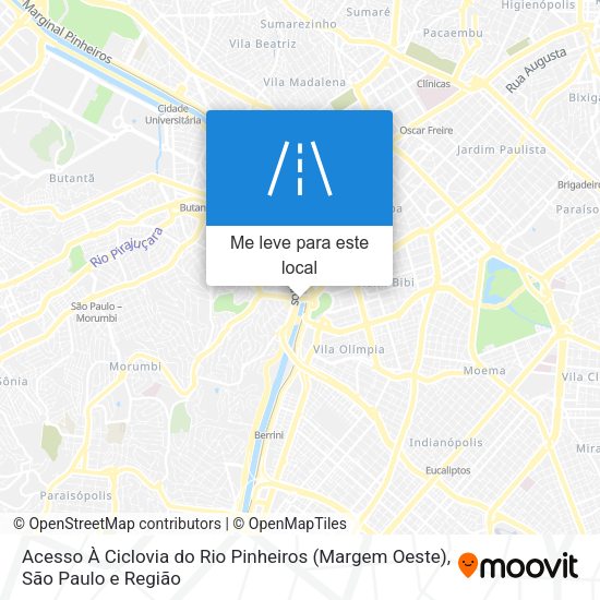 Acesso À Ciclovia do Rio Pinheiros (Margem Oeste) mapa