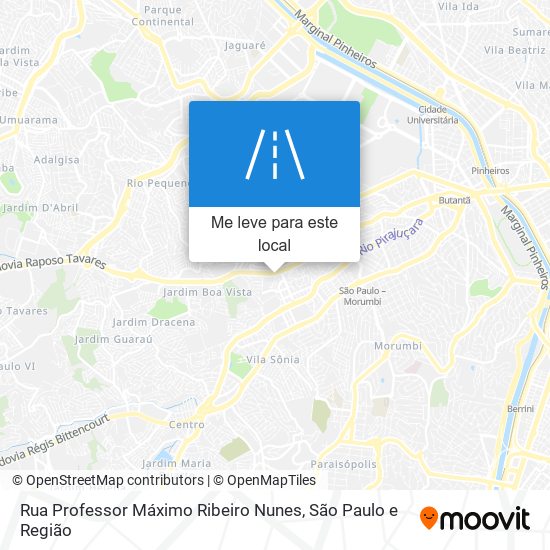 Rua Professor Máximo Ribeiro Nunes mapa